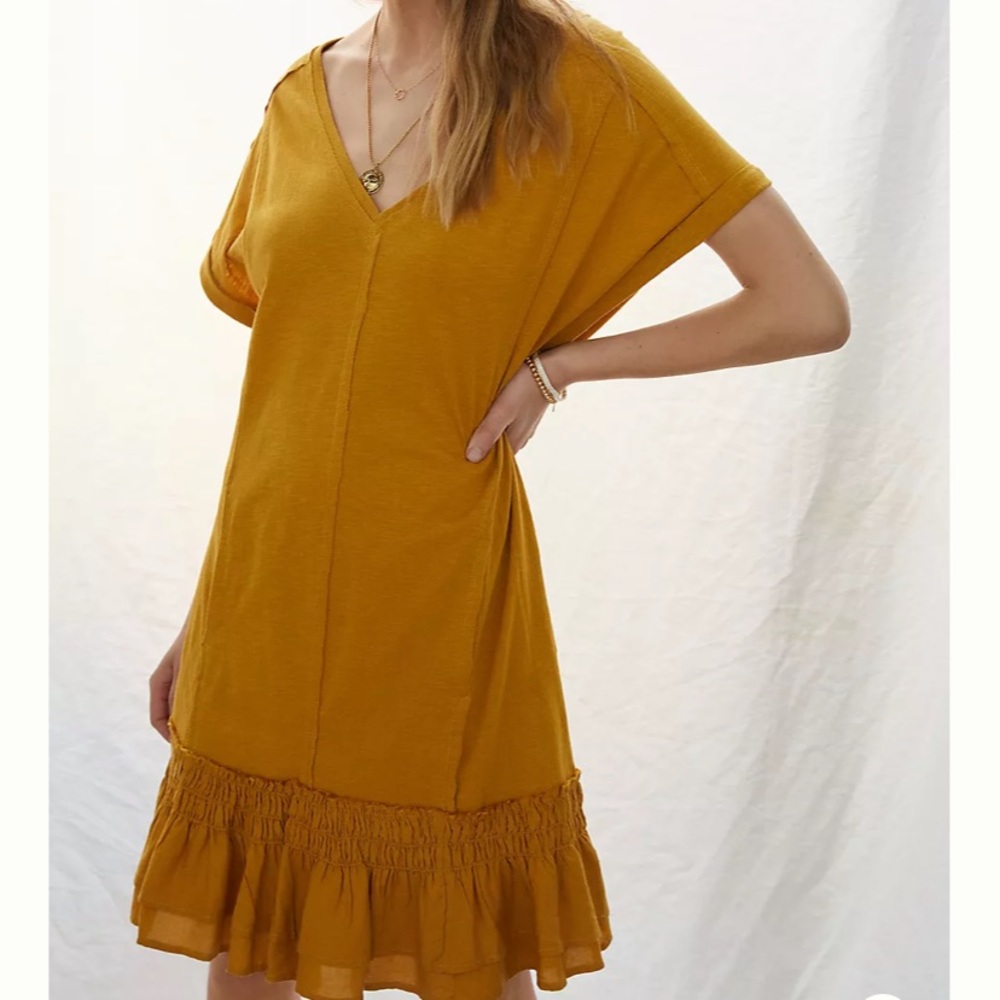 Daily Practice by Anthropologie Solana Ruffled Tunic Dress. Size L. NWT.